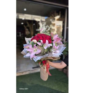 Red Rose Lilyum Bouquet