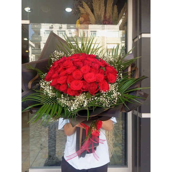 50 Adet Red Rose Buket