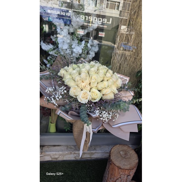 60 Adet WHİTE ROSE