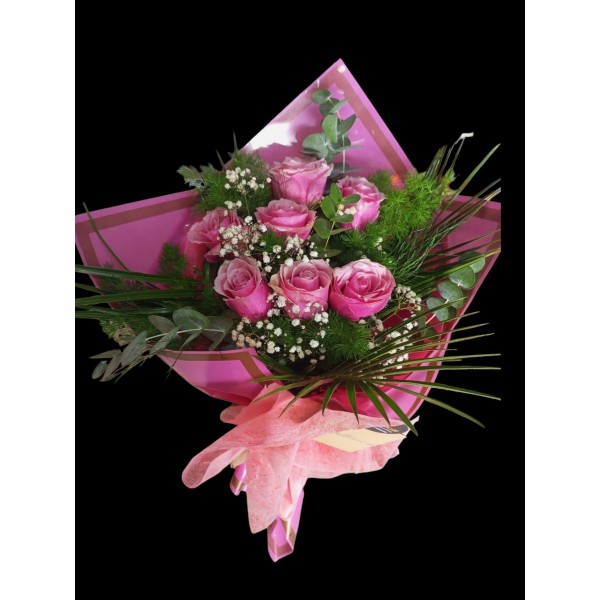7 Adet Pink Rose Bouquet