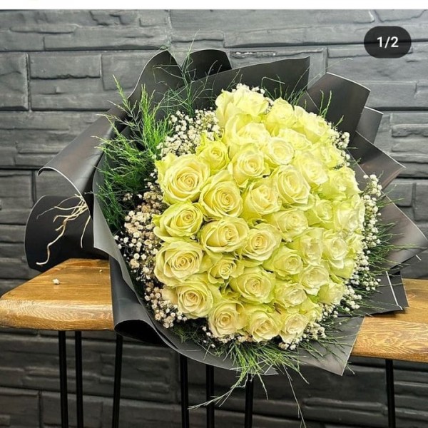 İthal Beyaz Gül Buket 50 ADET