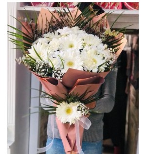 Beyaz Gerbera Buketi