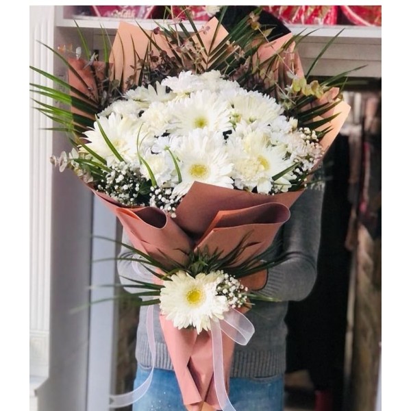 Beyaz Gerbera Buketi