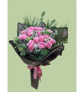 15 Adet Pink  Rose Bouquet