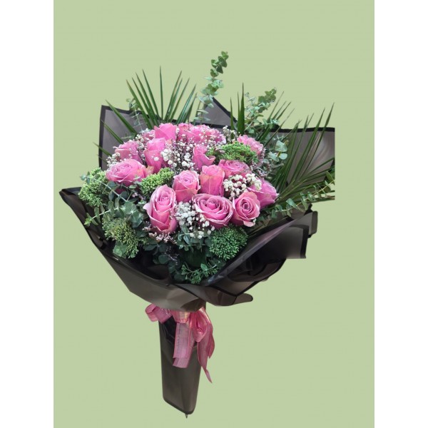 15 Adet Pink  Rose Bouquet